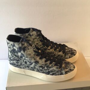 SUN STONE Mens Navy Tie Dye Comfort Round Toe Lace-Up Sneakers Shoes Size 7.5